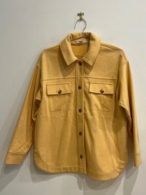 Madewell Mustard Herringbone Utility Shirt Jacket Small